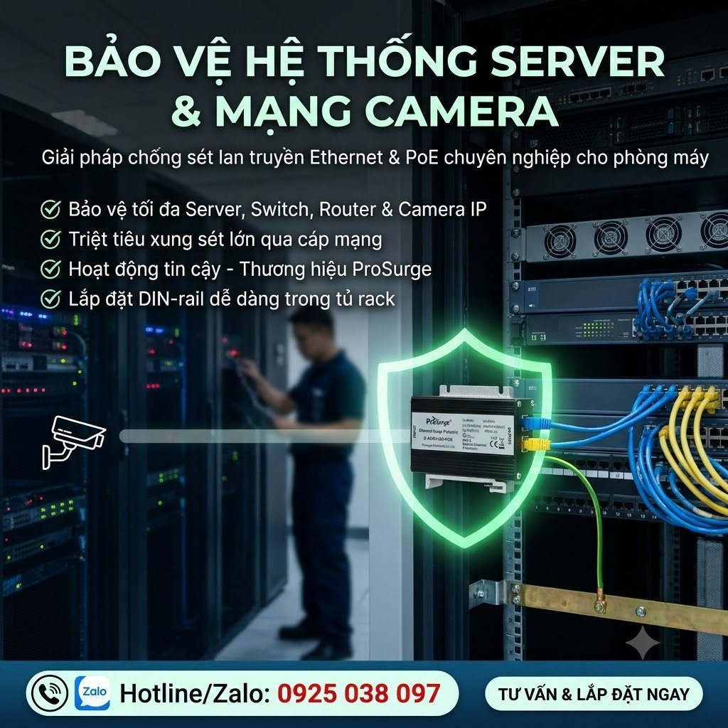 D 48 Rj45b Poe Chong Set Mang Lan Camera Poe chống sét D-48/RJ45B-POE, chống sét mạng LAN, chống sét Ethernet CAT6, chống sét camera PoE, thiết bị chống sét RJ45, chống sét lan truyền đường tín hiệu mạng, Prosurge D-48/RJ45B-POE